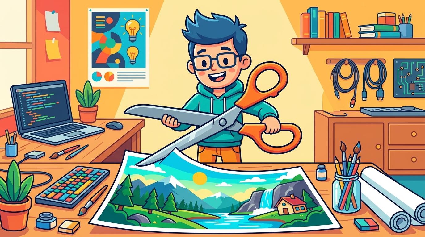 Cartoon Cropper Illustration