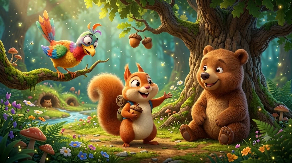 Original Google Gemini 3D cartoon forest illustration with visible star watermark in the bottom right corner